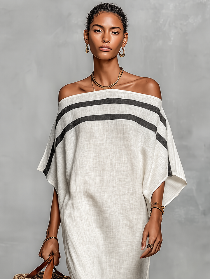 ISABELLA™ | Effortless Off-Shoulder Linen Maxi Dress
