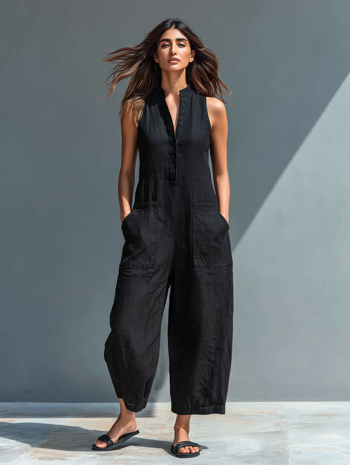 Rosie Sleeveless Linen Blend Jumpsuit