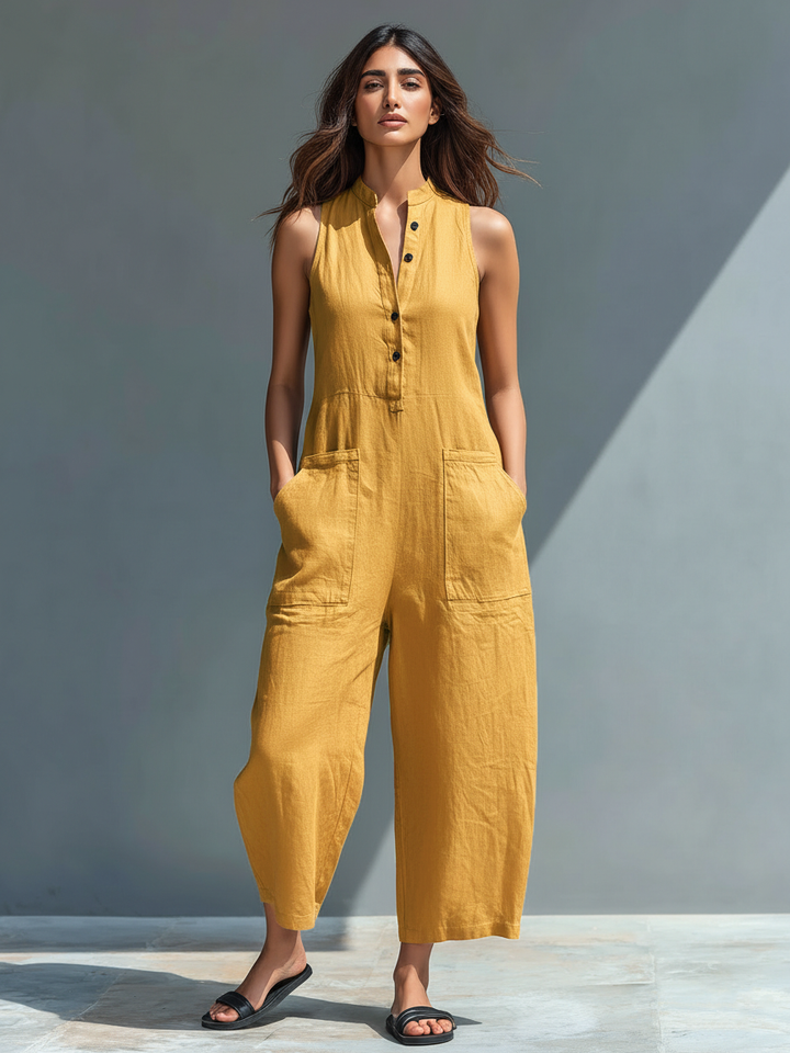 Rosie Sleeveless Linen Blend Jumpsuit
