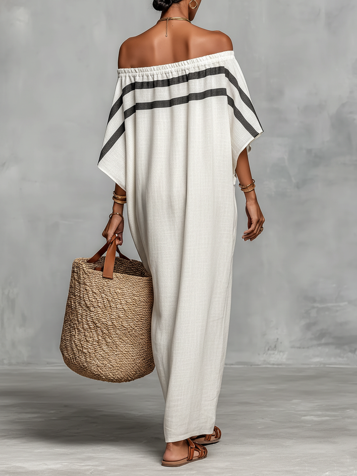 ISABELLA™ | Effortless Off-Shoulder Linen Maxi Dress