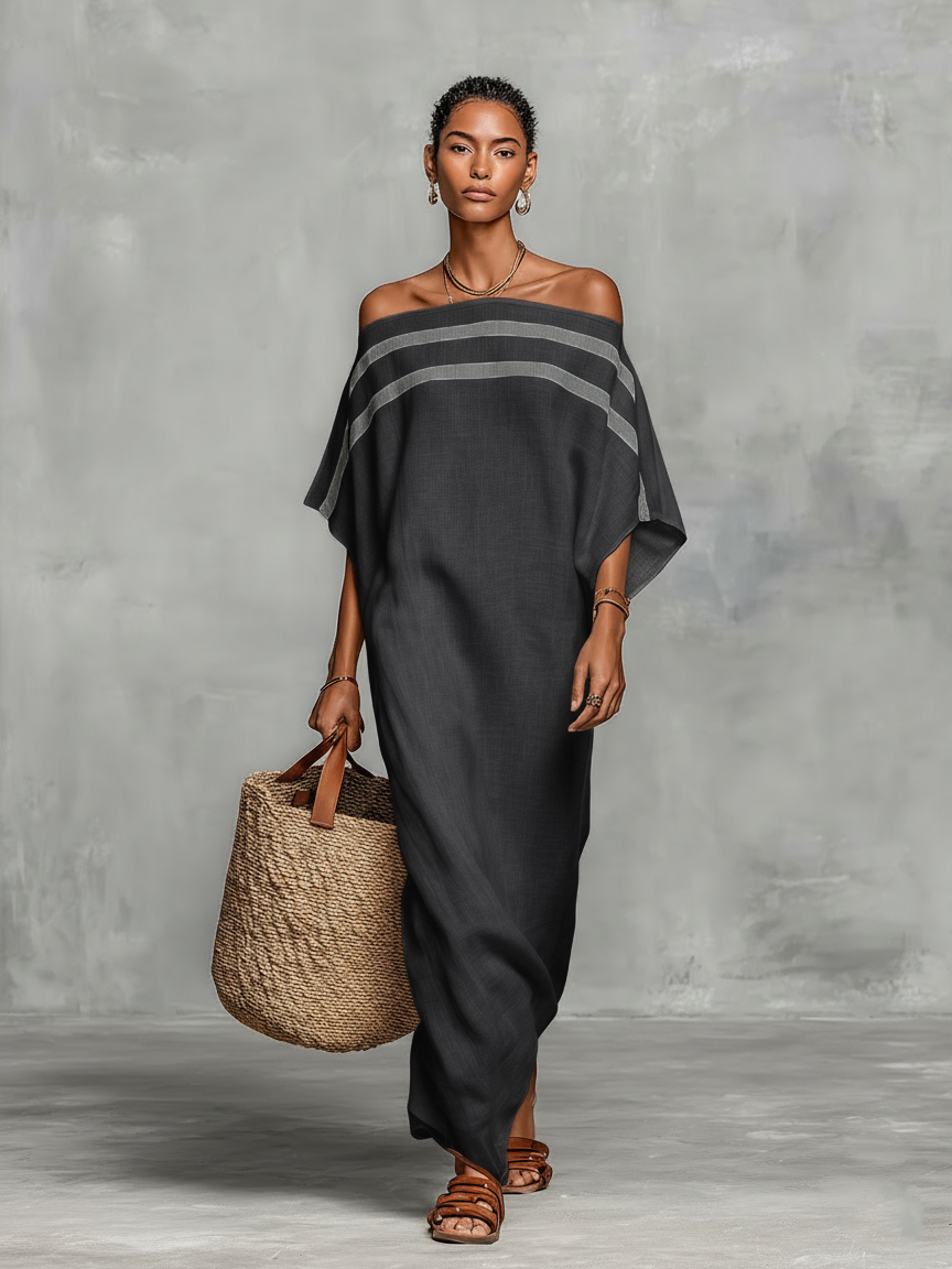 ISABELLA™ | Effortless Off-Shoulder Linen Maxi Dress
