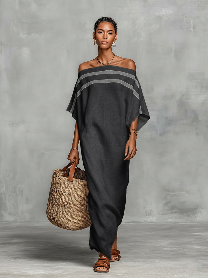 ISABELLA™ | Effortless Off-Shoulder Linen Maxi Dress