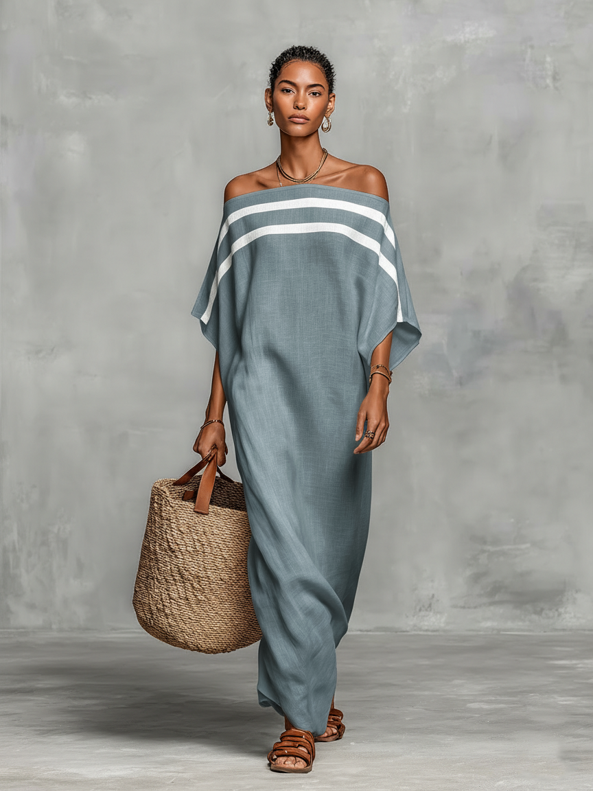 ISABELLA™ | Effortless Off-Shoulder Linen Maxi Dress