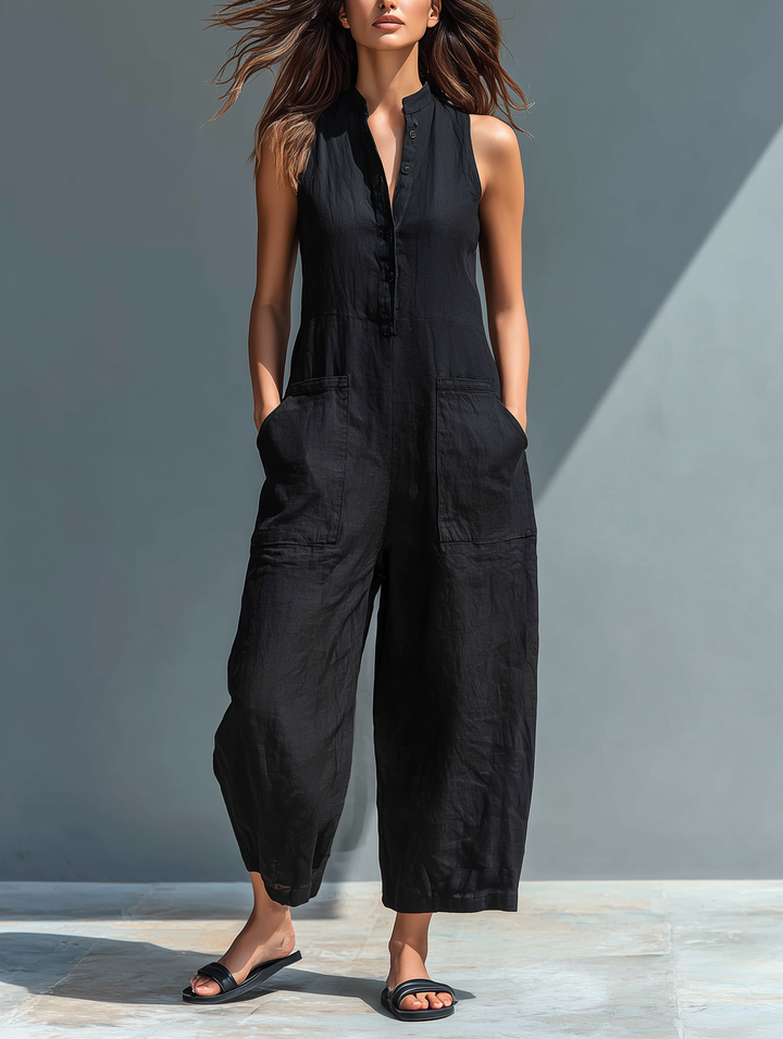 Rosie Sleeveless Linen Blend Jumpsuit