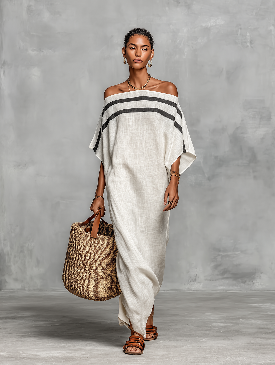 ISABELLA™ | Effortless Off-Shoulder Linen Maxi Dress