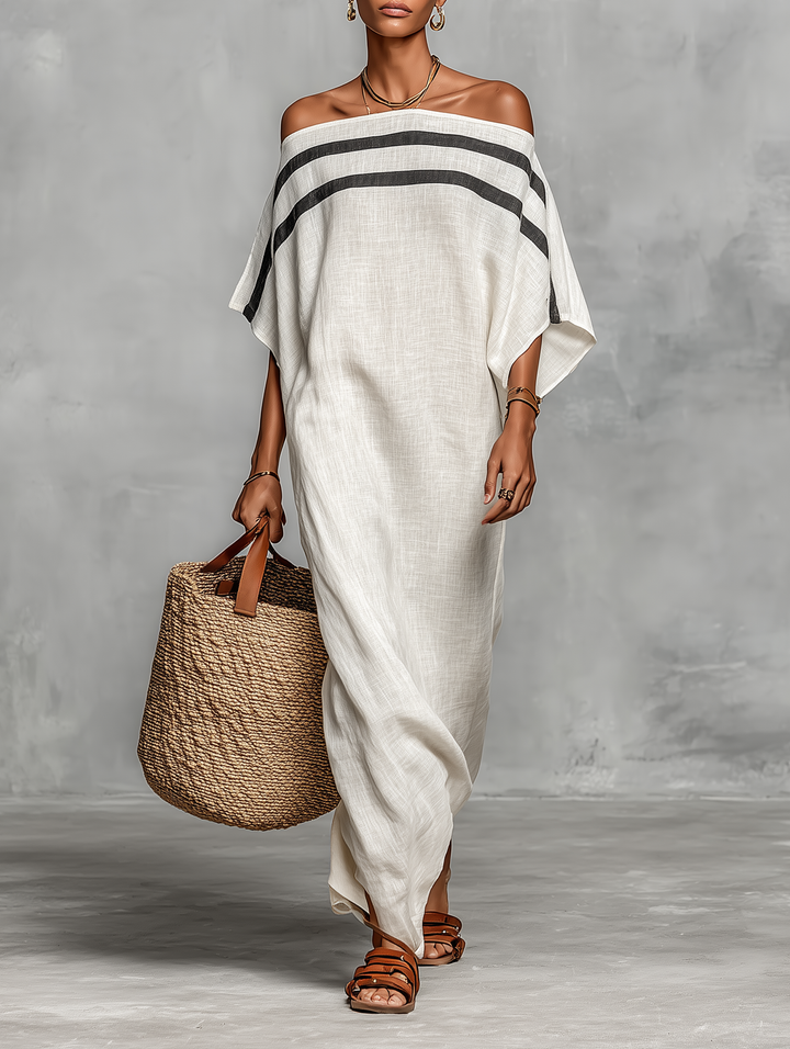 ISABELLA™ | Effortless Off-Shoulder Linen Maxi Dress