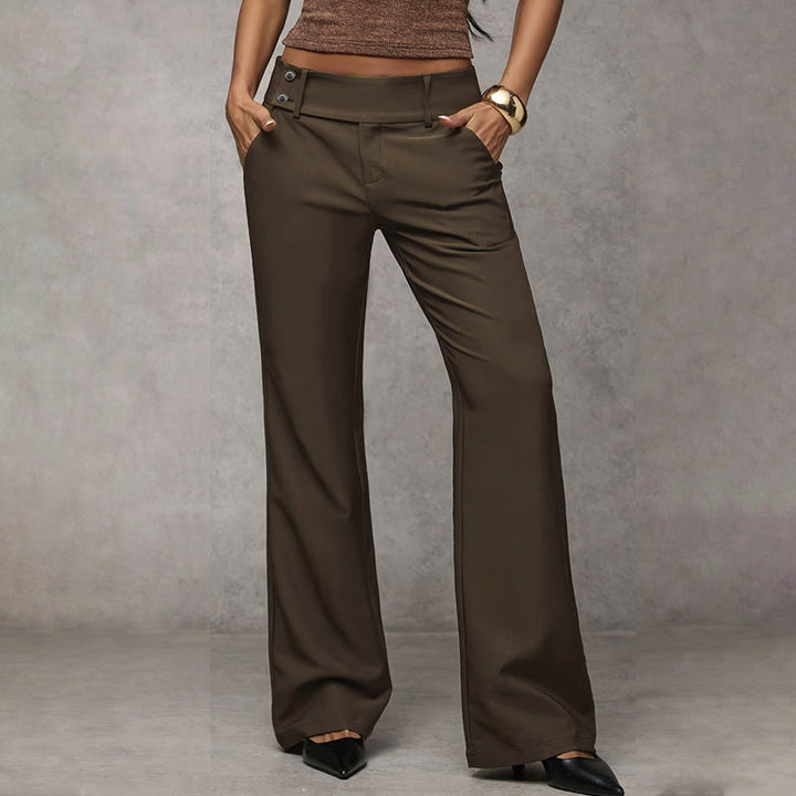 EVELYN™ | Elegant High-Waisted Wide-Leg Trousers